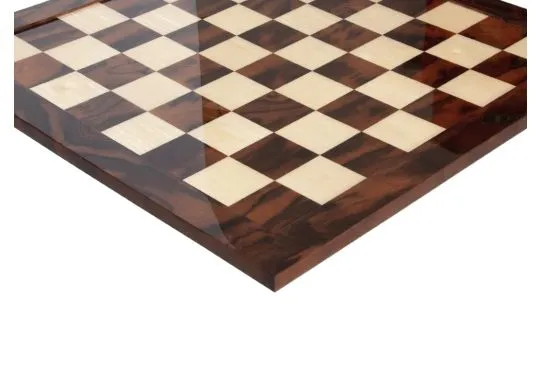 Walnut Burl & Maple Signature Traditional Chess Board - Gloss Finish