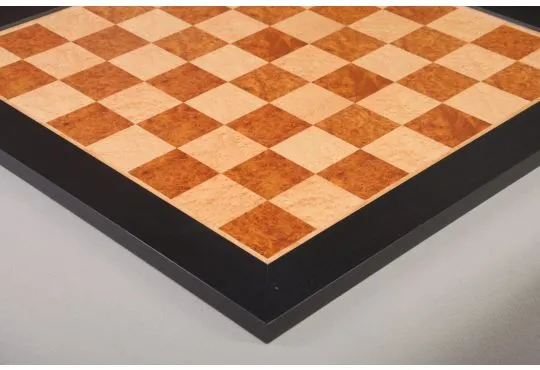 Amboyna Burl, Genuine Ebony & Bird's Eye Maple Signature Traditional Chess Board