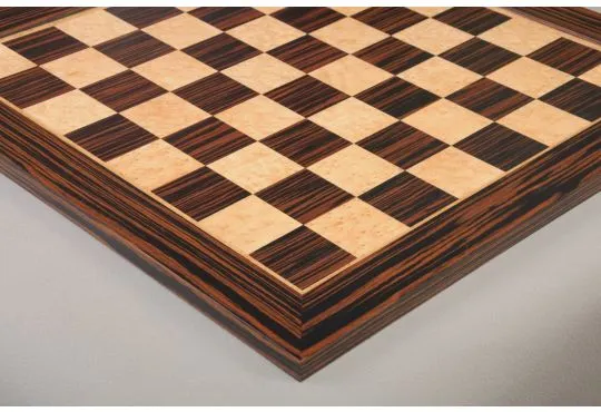 Tiger Ebony & Bird's Eye Maple Signature Traditional Chess Board