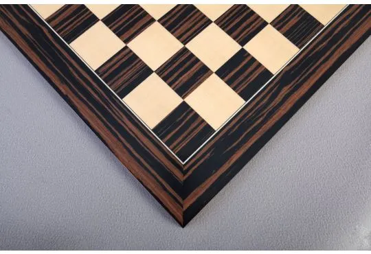 Macassar Ebony & Maple Standard Traditional Chess Board - Satin Finish