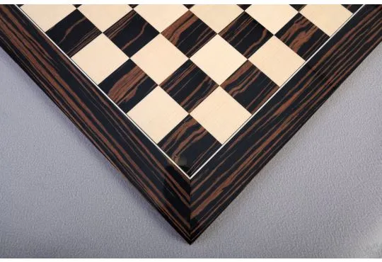 Macassar Ebony & Maple Standard Traditional Chess Board - Gloss Finish