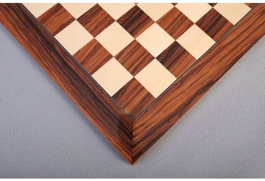 Santos Palisander & Bird's Eye Maple Standard Traditional Chess Board - Gloss Finish 
