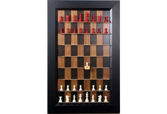 Straight Up Chess Board - Dark Walnut Series with Flat Black Frame 