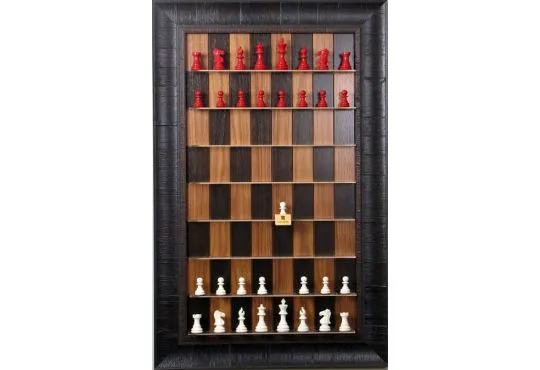 Straight Up Chess Board - Dark Walnut Series with Rustic Brown Frame 