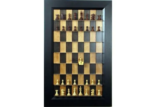 Straight Up Chess Board - Black Cherry Series with Tuxedo Frame