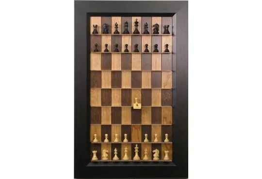 Straight Up Chess Board - Cherry Bean Board with 3" Tuxedo Frame