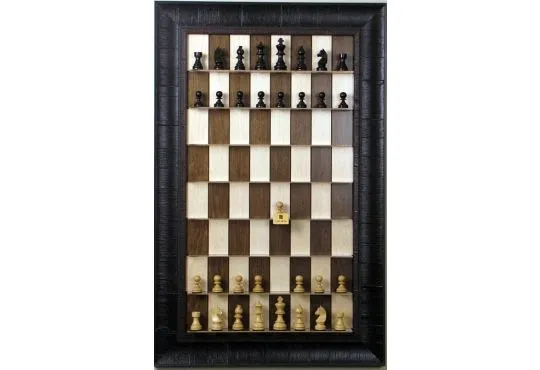 Straight Up Chess Board - Maple Nut Series with Rustic Brown Frame 