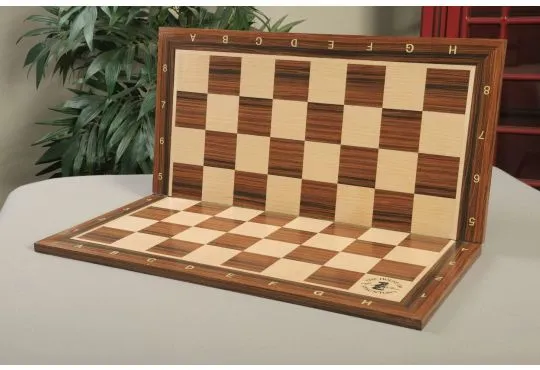 Folding Burmese Rosewood and Maple Wooden Tournament Chess Board