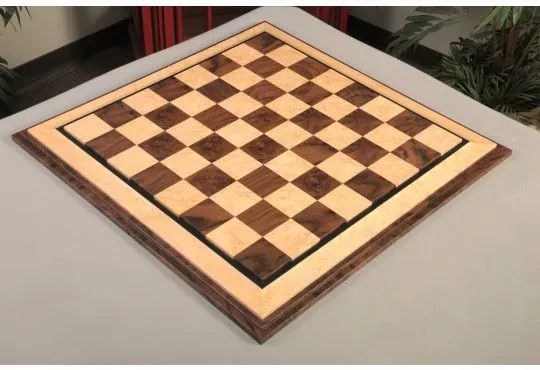 Signature Contemporary VI Luxury Chess board - WALNUT BURL / BIRD'S EYE MAPLE - 2.5" Squares