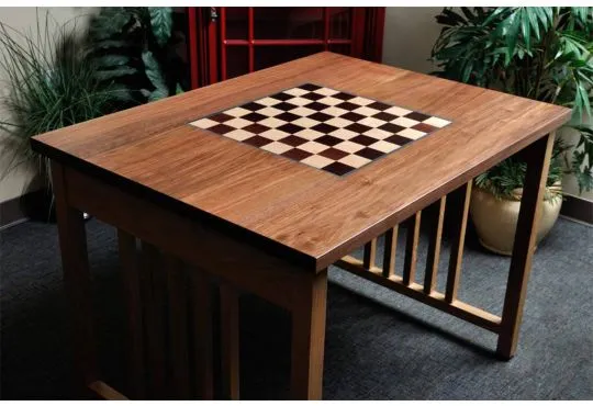 Red Lava Maple Wood Chess Board (With Border)