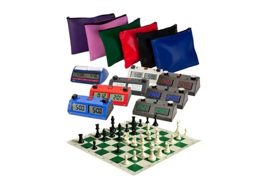 eloria 12 Inch Tournament CHESS Set Basic Plastic Pieces, Canvas