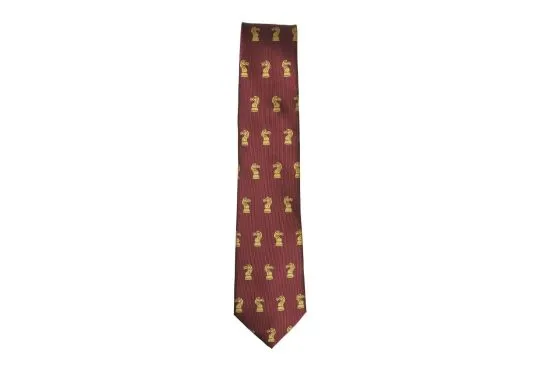 Burgundy Knight - Chess Tie