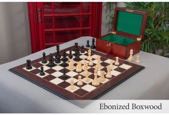 Box The Grandmaster Regal Series Chess Set & Board Combination Black and Red 