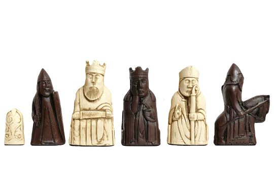 The Isle of Lewis Chess Pieces - 3.5" King - BROWN and NATURAL