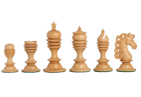 The Brescia Series Luxury Chess Pieces - 4.4" King - Tasmanian Blackwood and Natural Boxwood