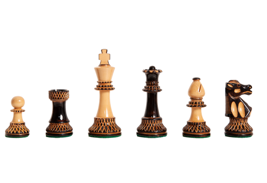 3.75" King The B.H Pieces Only Wood Chess Set Ebonized Boxwood 