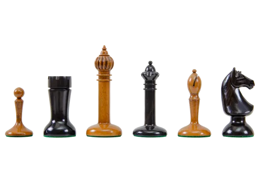 The Circa 1910 Lasker Schlecter World Chess Championship Chess Pieces - 4.5" King