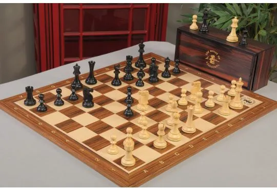 The Capablanca Chess Burmese Rosewood Edition - Reykjavik II Series Chess Set, Board and Box Combination