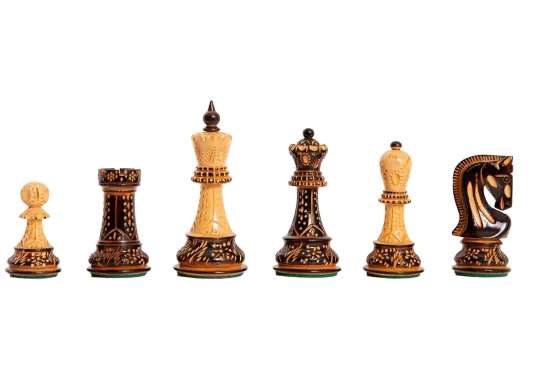 The Burnt Zagreb '59 Series Chess Pieces - 3.875" King