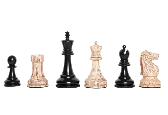 The Exotique Collection® - The Fischer Spassky Series Luxury Chess Pieces - 3.75" King - With Genuine Ebony