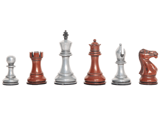 Staunton Themed Chess Pieces - 3.5" King - Metallic
