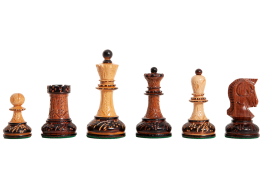 The Burnt Golden Rosewood Dubrovnik Chess Pieces - 3.75" King