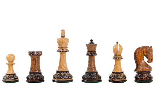 The Burnt Golden Rosewood Leningrad Series Chess Pieces - 4.0" King 