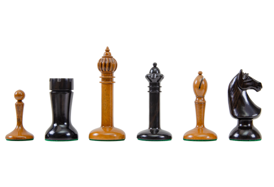 The Circa 1910 Lasker Schlecter World Chess Championship Chess Pieces - 4.5" King