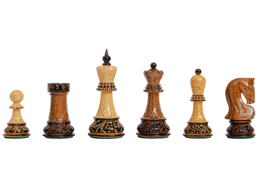 The Burnt Golden Rosewood Zagreb '59 Series Chess Pieces - 3.875" King