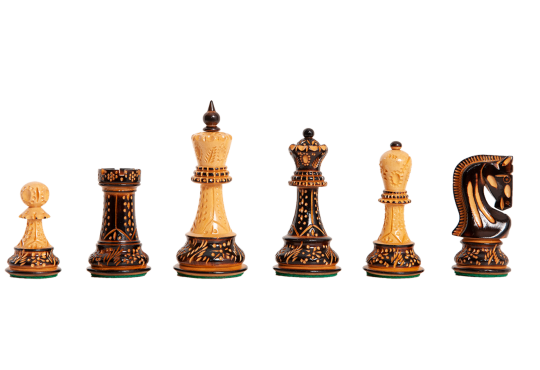 The Burnt Zagreb '59 Series Chess Pieces - 3.875" King