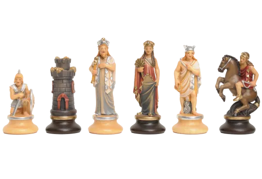 The Verona Series Hand Painted Chess Pieces - From The Val Gardena Collection - 4.7" King