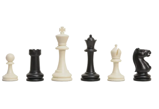 Master Series Single Weighted Plastic Chess Pieces - 3.75" King - Black & White Set