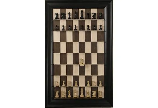Straight Up Chess Board - Maple Nut Series with Black Contemporary Frame