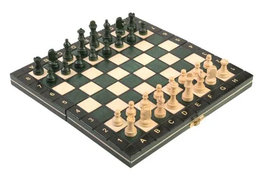 New Magnetic Travel Chess Set & Board - Green