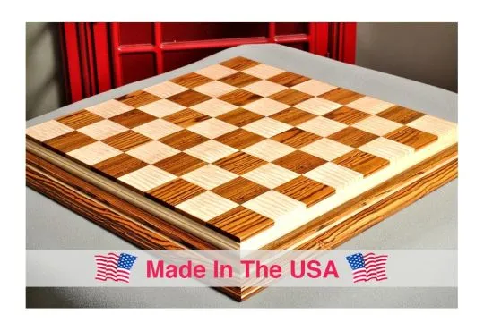 Signature Contemporary IV Luxury Chess board - BOCOTE / CURLY MAPLE - 2.5" Squares