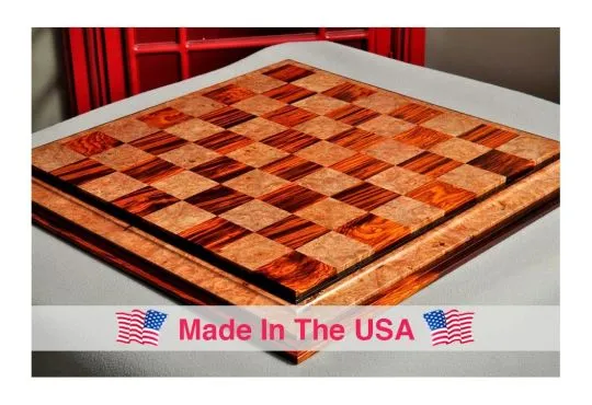 Signature Contemporary III Luxury Chess board - PURPLEHEART / BIRD'S EYE  MAPLE - 2.5 Squares