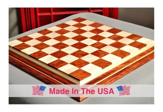 Signature Contemporary IV Luxury Chess board - BUBINGA / CURLY MAPLE - 2.5" Squares