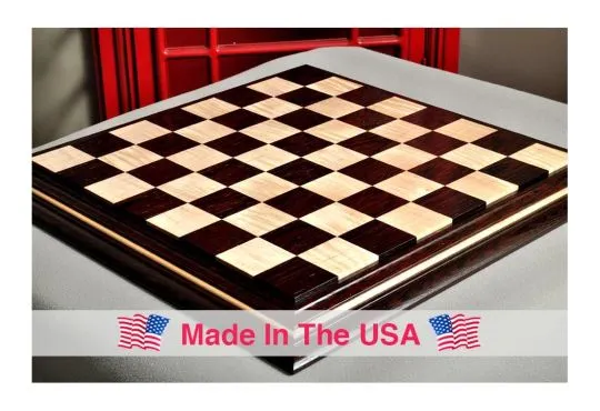 Signature Contemporary II Chess Board - African Palisander/ Curly Maple - 2.5" Squares