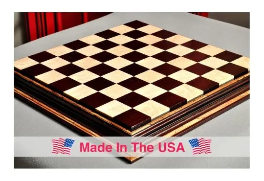 Signature Contemporary Chess Board - AFRICAN PALISANDER  / BIRD'S EYE MAPLE - 2.5" Squares