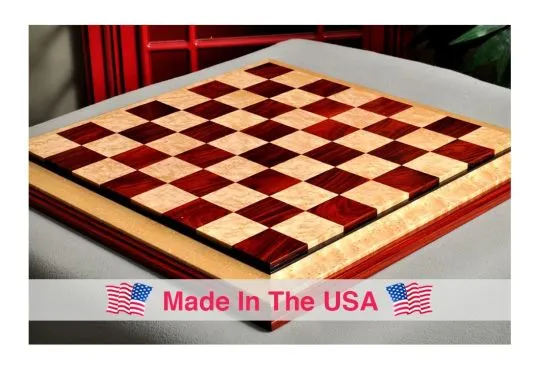 Signature Contemporary III Luxury Chess board - COCOBOLO / BIRD'S EYE MAPLE - 2.5" Squares