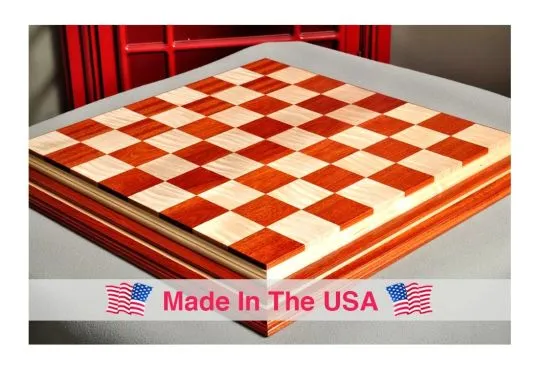 Signature Contemporary IV Luxury Chess board - BLOODWOOD / CURLY MAPLE - 2.5" Squares