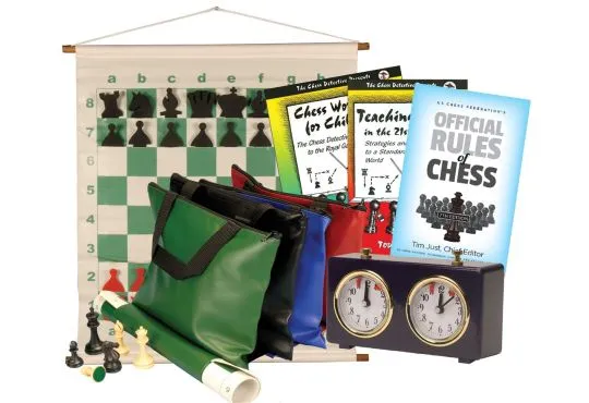 Scholastic Chess Club Starter Kit - For 10 Members - With Regulation Mechanical Clocks