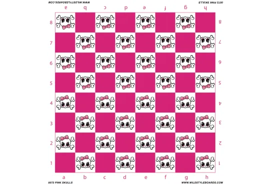 Pink Skulls  - Full Color Vinyl Chess Board