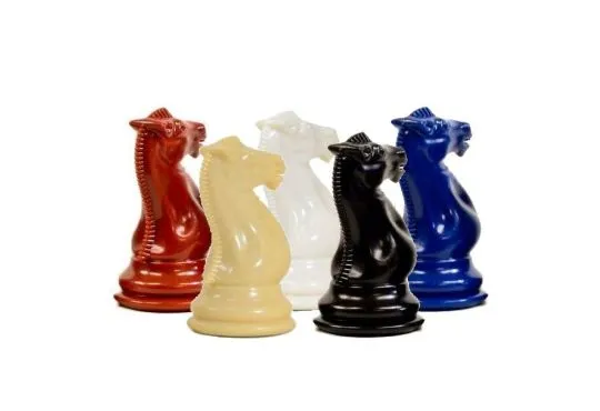 Traditional Staunton Pieces - Individual Knight (Assorted Colors)