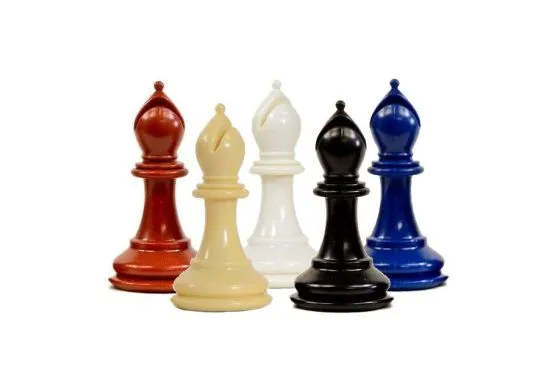 Traditional Staunton Pieces - Individual Bishop (Assorted Colors)