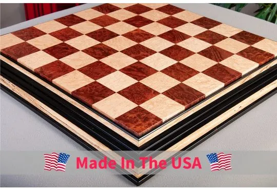  Signature Contemporary Chess Board - VASTICOLA BURL  / BIRD'S EYE MAPLE - 2.5" Squares