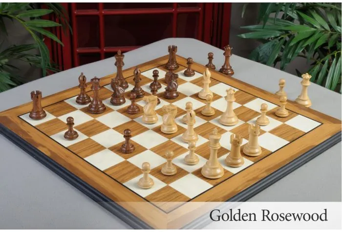 3.75″ Classic Tournament Wooden Chess Pieces Only Set – Golden Rosewood