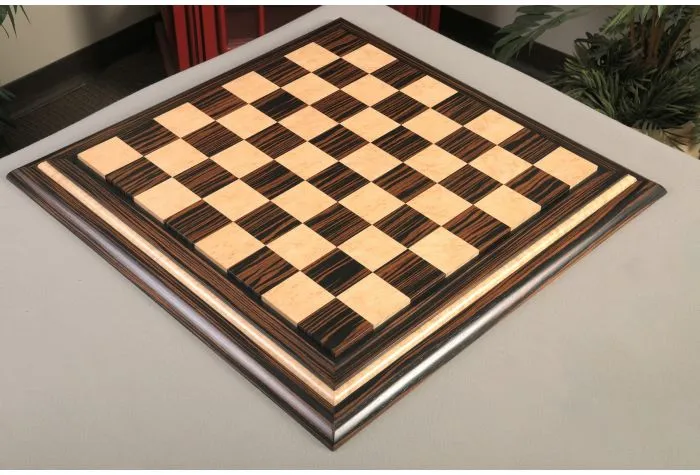 Signature Contemporary V Luxury Chess board - TIGER EBONY / BIRD'S EYE  MAPLE - 2.5 Squares