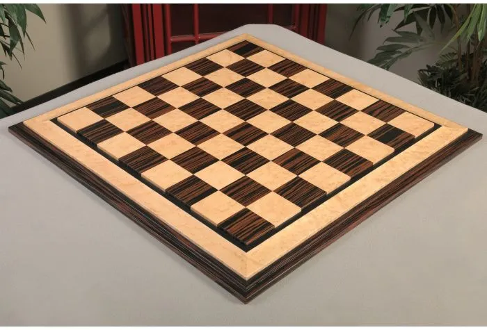 Wood Chess Board - Black Walnut and Curly Maple 2 inch squares