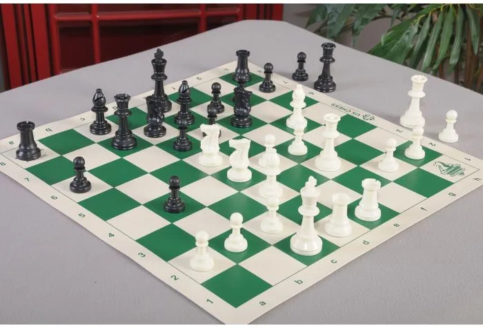 Regulation Tournament Chess Pieces and Chess Board Combo - SINGLE WEIGHTED